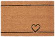 Merkloos / Sans marque Relaxdays Kokos deurmat met hart en 2 lijnen 40 x 60 cm weerbestendig binnen en buiten antislip naturel