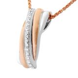 Orphelia ZH-7118 - PENDANT WITH CHAIN RECTANGLE SILVER AND ROSEGOLD PLATED - 925 zilver - 45 cm