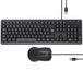 apm 100040 Wired Muis Toetsenbord, Combo Azerty Frans toetsenbord en optische muis, ultrasnelle werking, sneltoetsen, kantoortoetsenbord, zwart, 100040