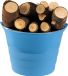 Excellent Houseware Haardblokken/houtblokken flexibele emmer/kuip - Turquoise - 42 liter - 38 x 45 cm - Kunststof