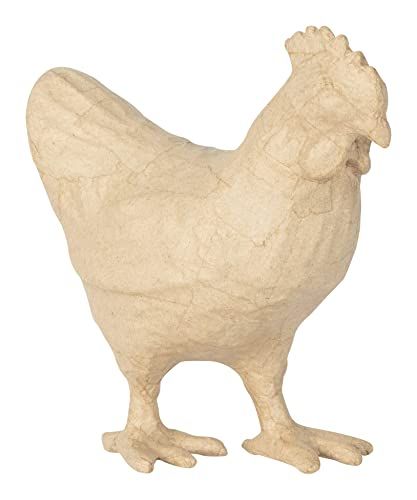 Décopatch SA228C – een houder van bruin papier-maché, 18 x 8,5 x 19 cm, kip