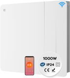 CIARRA CBHTD10A-W - Elektrische Kachel 1000W - Keramische inertieradiator met WiFi App - Wandradiator - Programmeerbare Thermostaat - IP24 - 10m²- Wit
