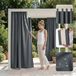 ROOM99 Garden Line Outdoorgordijn met lussen, weerbestendig, waterdicht, inkijkbescherming, zonwering, voor tuin, 155 x 270 cm breed x hoogte, donkergrijs