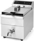 HENDI Inductie friteuse – 8 liter – met aftapkraan – roestvast staal – lichtgrijs