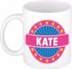 Bellatio Decorations - Kate voornaam - koffiemok - beker - wit/roze - 300 ml