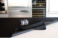 GEMITEX Molle Tafelbescherming, Made in Italy, antislip, schokbestendig, dubbelzijdig, zwart/zwart, 140 x 300 cm
