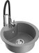Mexen Diego évier en granit 1 bac avec robinet de cuisine Aster, gris