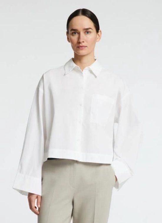 Selected Femme Astha LS Cropped Boxy Shirt Noos Bright White