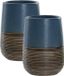 Item International Tandenborstelbeker - 2x - Polystone - Marineblauw - 11 cm