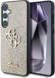 Guess 4G Metal Logo Glitter Backcover Samsung Galaxy S25 Plus Goud
