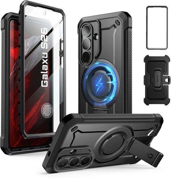 Supcase MagPro hoesje geschikt voor Samsung Galaxy S26 met screenprotector - Zwart