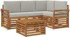 vidaXL Hoek loungeset 5-delig Acacia Hout Naturel et Gris Clair Polyester Inclus table