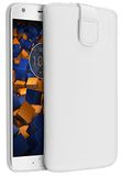 mumbi Echt leren hoesje compatibel met Motorola Moto X4 hoes leren tas case wallet, wit