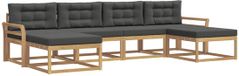 vidaXL Bank loungeset 6 places Blanc et anthracite