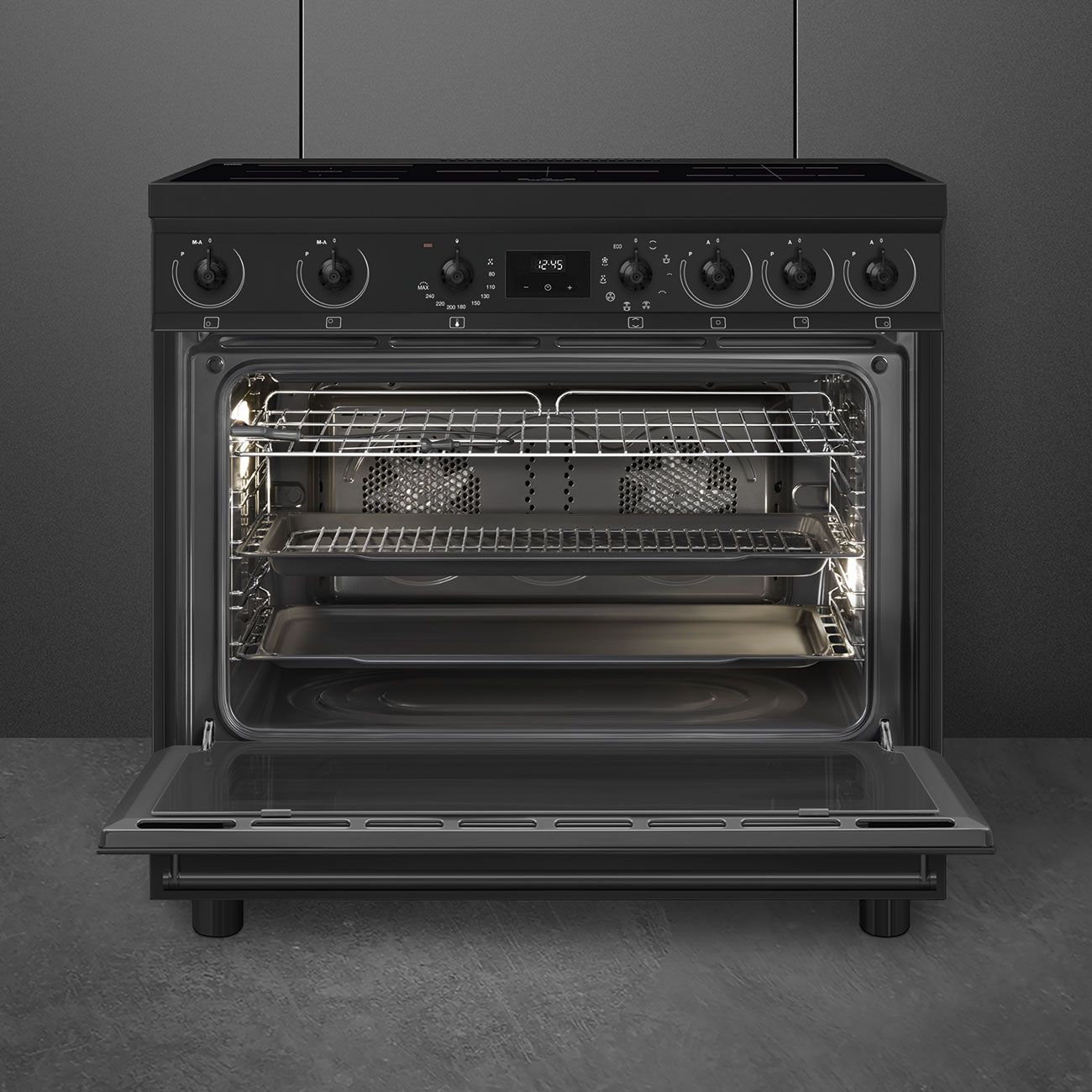 Smeg Concert C9IMN2 - Vrijstaand fornuis - Electrisch - Inductie - 5 zones - Zwart - A
