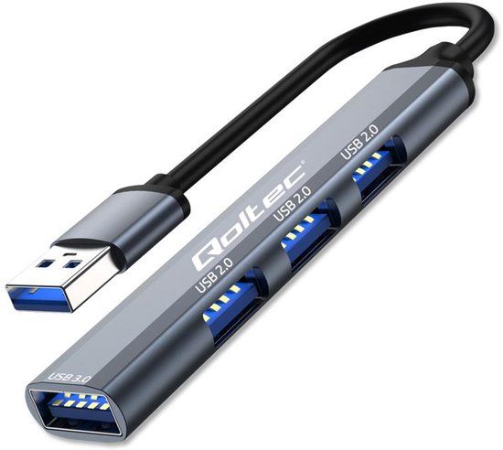 Qoltec Hub USB 3.0-adapter 4 in 1 | USB 3.0 | 3x USB 2.0