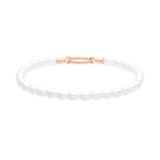 Tamaris Elegante armband van gepolijst roestvrij staal, IP roségoud, glazen kralenketting verstelbaar tot 18 cm, waterdicht en huidvriendelijk