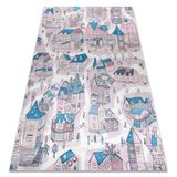 Bambino 61560 Tapis de lavage antidérapant pour enfants Motif ville et rues Beige/bleu 80 x 150 cm