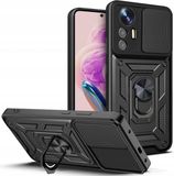 Techsuit Hoesje geschikt voor Xiaomi Redmi Note 12S - Camshield Back Cover - Zwart