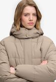 Superdry Premium Gewatteerde Jas Met Capuchon Dames Verweerd Steenbruin