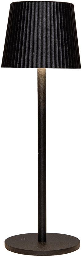 Anna's Collection Portable tafellamp Glambiance - zwart - 27 cm - aanraaksensor - draadloos/oplaadbaar met USB - binnen/buiten
