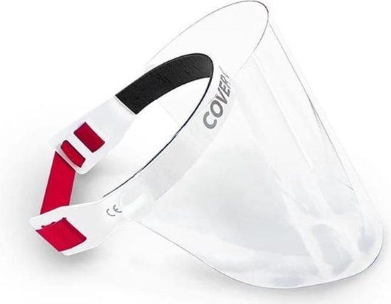 CoverOne Gezichtscherm - Rood / Zwart / Wit / Transparant - Plastic
