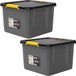 Monzana Boîte de rangement - Lot de 2 Plastique 32l Empilable - Anthracite