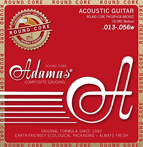 Adamas Akustik-Gitarren Saiten Historic Reissue Phosphor Bronze Round Core Satz Medium .013-.056 - 1919RC