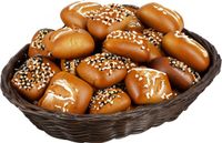 Kesper Brood/fruit mandje - gevlochten kunststof - donkerbruin - ovaal - L24 x B20 x H6 cm
