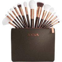 ZOEVA The Artists Brush Set Rose Golden Edition podróżny zestaw pędzli do makijażu z etui 15