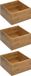 5Five Opberg/sorteer/lade verdelers - bakjes - bamboe - 18 x 18 x 9.5 cm - Set van 3x stuks