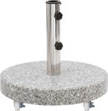 vidaXL Parasolvoet Rond Graniet Grijs 30 kg