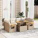 Maison Exclusive - Ensemble de meubles de jardin 7 pièces avec canapé et coussins, beige, en polyrotin