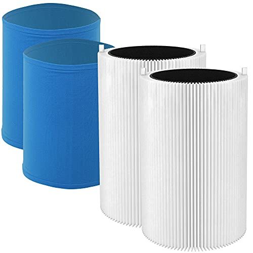 SPARES2GO Filter Kit compatibel met Blueair Luchtreiniger HEPA Carbon Sleeve Blue Pure 411 3210 Joy S (Pack van 2)