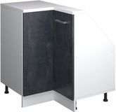 Vicco R-Line Hoekkeukenkast voor schuine wand – 75.6 cm met 1 deur Zwart beton