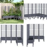 vidaXL Jardinière avec treillage 160x120x142 cm polypropylène bleu gris