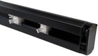 time4blinds - Rail voor Lamellenjaloezieën - Complete set met Lamellenwagentjes en Bedieningsmechanisme met Parelketting - Gemakkelijk Verschuiven van de Lamellen - Zwart, 1100 mm