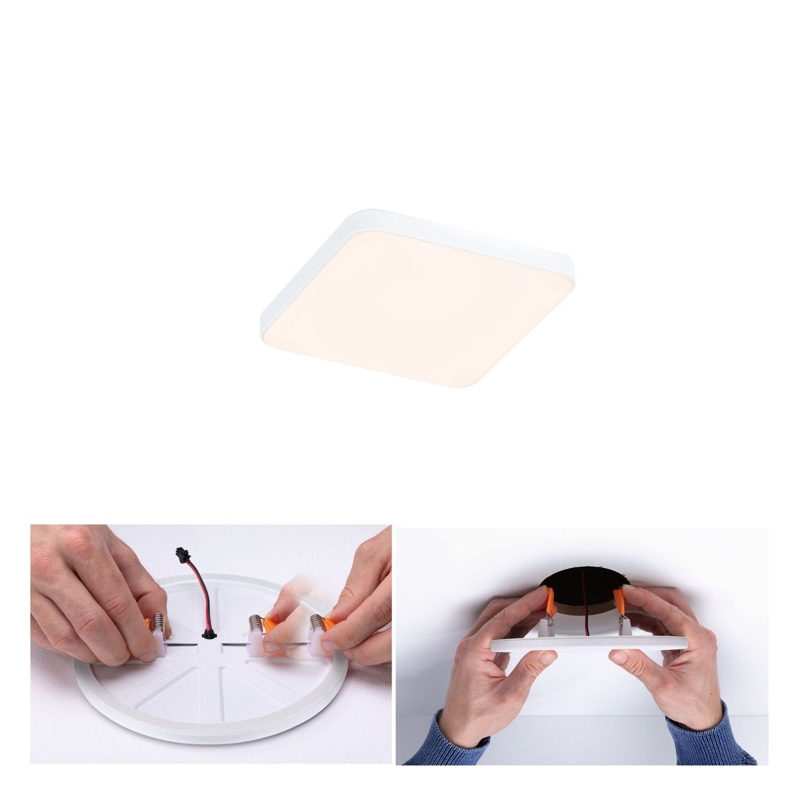 Paulmann VariFit LED-inbouwpaneel Veluna Edge IP44 hoekig 90x90mm 450lm 3000K Wit