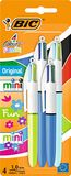 BIC 4 kleuren Family Pen Pack - Variety Pack van 4 Pennen Totaal (2 originele grootte en 2 Mini Size) - Mix van originele en modieuze kleurinkt