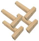 Merkloos Set van 4 Verstelbare Houten Meubelpoten