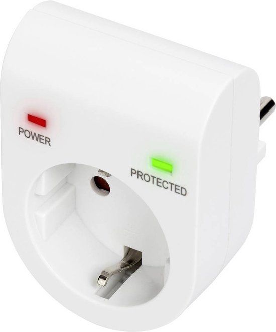 Digitus DN-95400 Overspanningsbeveiliging - Stopcontact - Wit