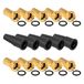 HB-DIGITAL SAT accessoireset 10x F-stekker 7mm vergulde brede moer + 5x rubberen hulzen HQ voor coaxiale antennekabel satellietkabel BK-systemen