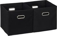Merkloos Relaxdays 6x opbergbox stof - opvouwbaar - opbergmand - 30 cm - kast organizer - zwart