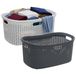 Linge paniers set van 2 - rotan - gevlochten - zwart / wit - kunststof - 40 liter - 59 x 38 x 27 cm