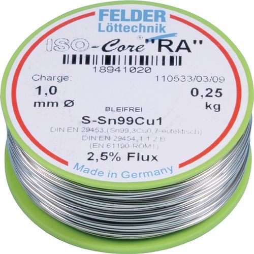 Felder Soldeerdraad | 1,5 mm | 250 g | S-Sn99Cu1 | 1 stuk