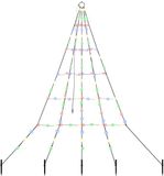 vidaXL Sapin de Noël LED avec piquets de sol multicolore 182 cm métal