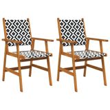 Acaciahout Chaise de jardin 2 pièces massif