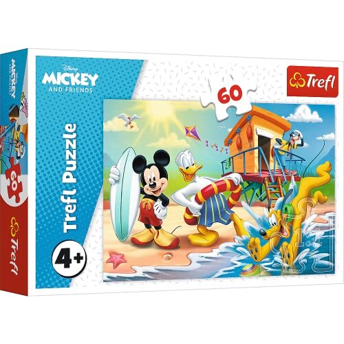 Trefl Puzzel, Disney Mickey Mouse en vriendjes, 60 stukjes, Een interessante dag van Mickey en vriendjes, voor kinderen vanaf 4 jaar
