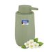 Wenko Fablo Zeepdispenser van keramiek, geribbeld, vrijstaand, 400 ml, pomp voor badkamer, gastentoilet of keuken, geschikt voor vloeibare zeep en vaatwasser, mat groen