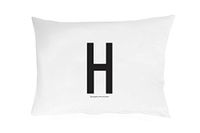 Design Letters Kussensloop A-Z (70x50) H, Wit, One size